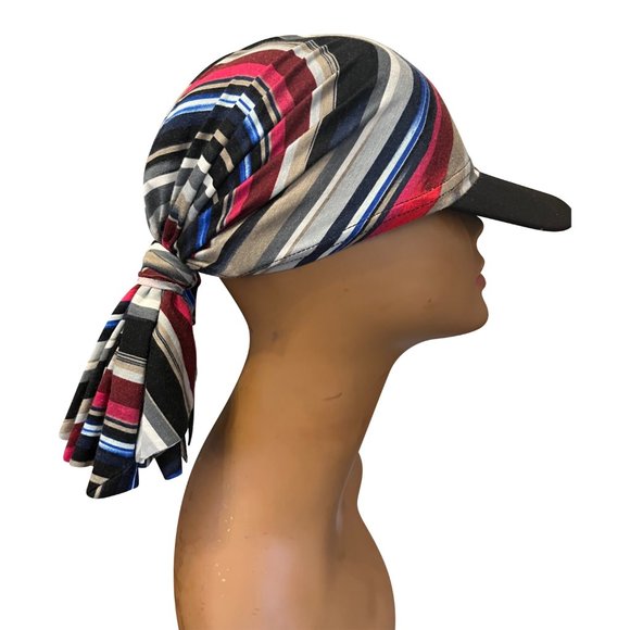 Boho Scarf Cap Women Modern Bohemian style Handmade Upcycled clothes to Caps - Picture 4 of 4